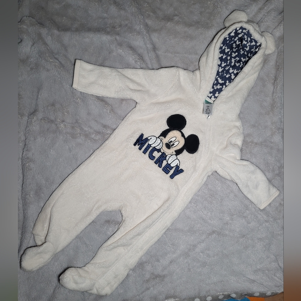 Disney Mickey Mouse Cream Fleece Footie